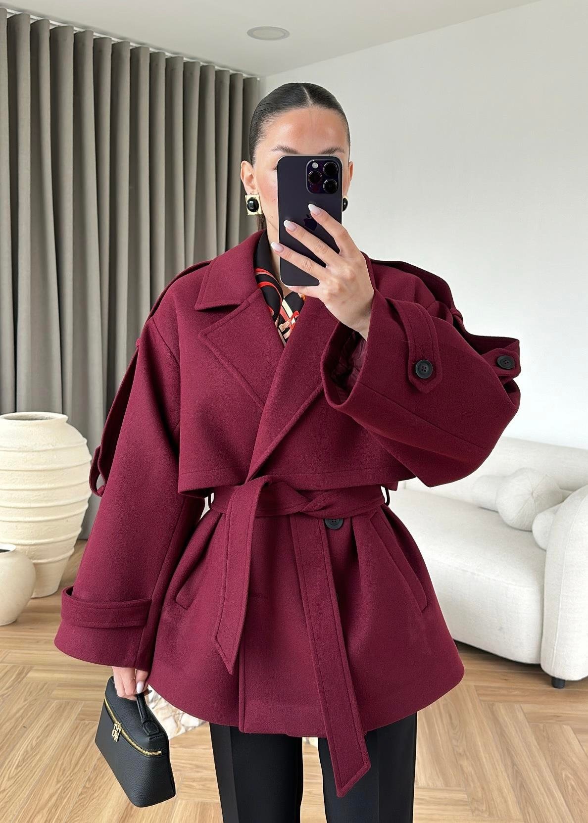 Ara Boy Kaşe Kaban BORDO